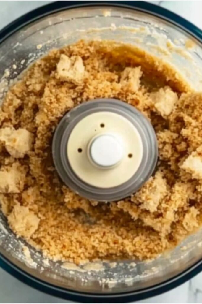 step 2: In a bowl of a food processor, place the chicken cubes, breadcrumbs, Greek yogurt, mustard, onion, paprika, garlic powder, salt and pepper