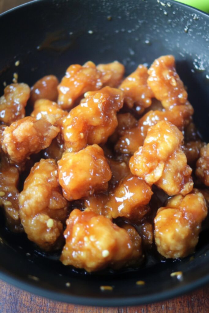 step 4: Orange Sauce with chicken pieces