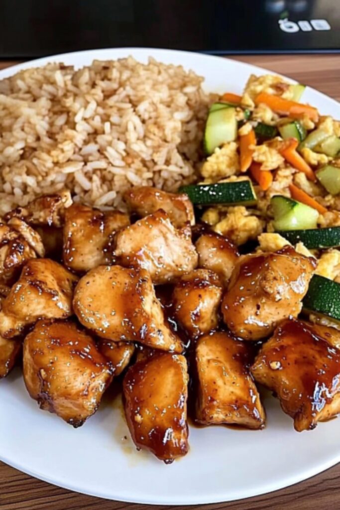 Plate and serve your Blackstone hibachi dinner