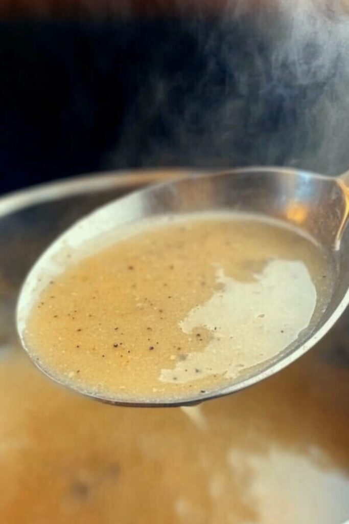 step 5: Transfer to a gravy boat, and ladle over turkey, chicken