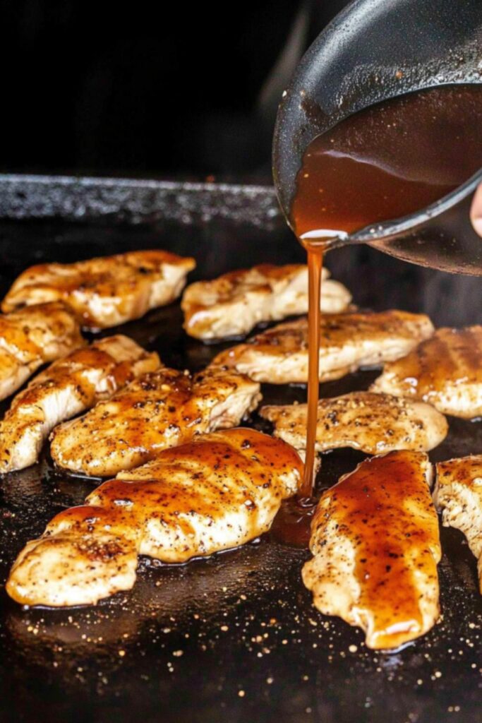blackstone chicken breast - combine sause with chicken breast
