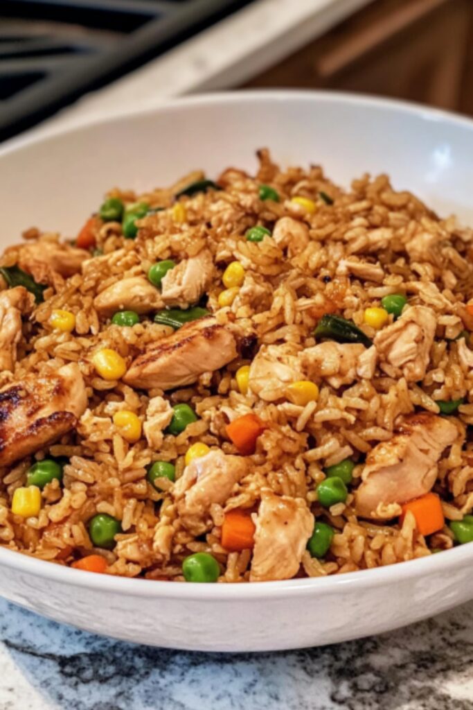 blackstone chicken fried rice dish