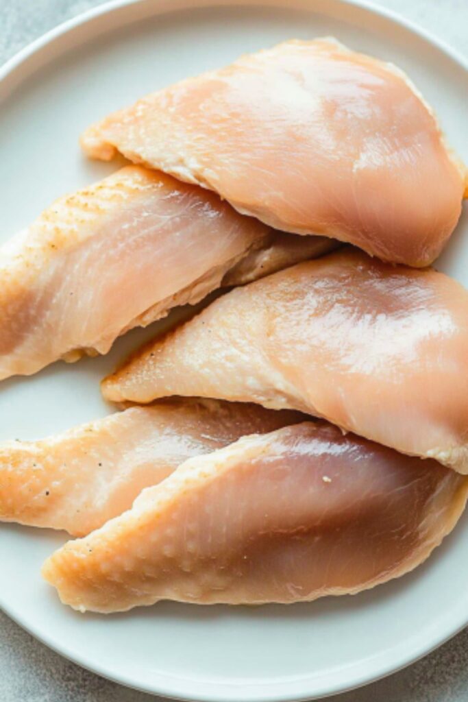 step 1: cuting chicken breasts