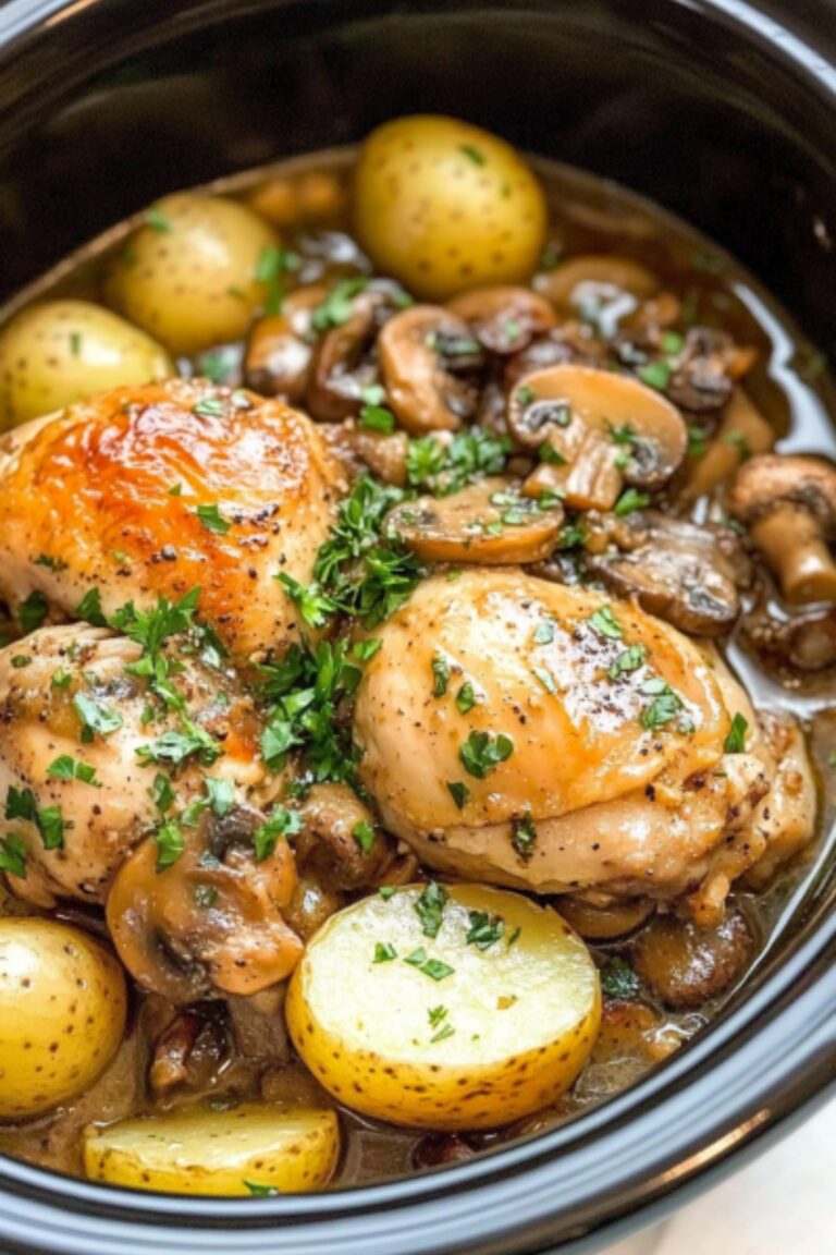chicken mushroom potatoes crock pot image