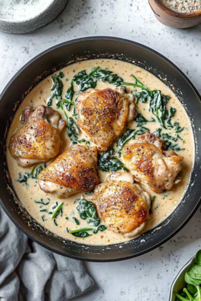 chicken spinach recipe low carb​ image