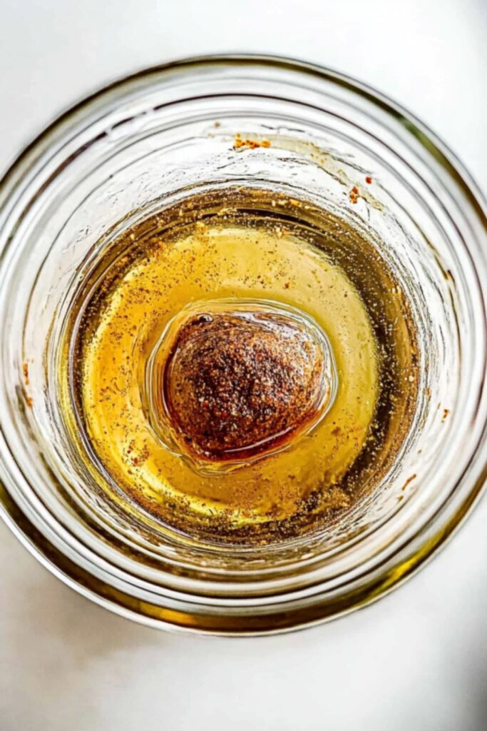 combine the oil, lime juice, and spices in a mason jar or blender