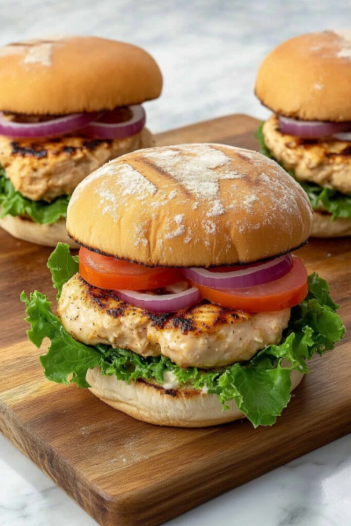 grilled chicken burger​ dish