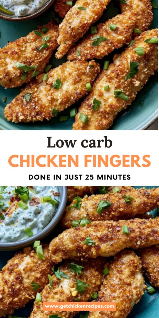 low carb chicken fingers recipe pin