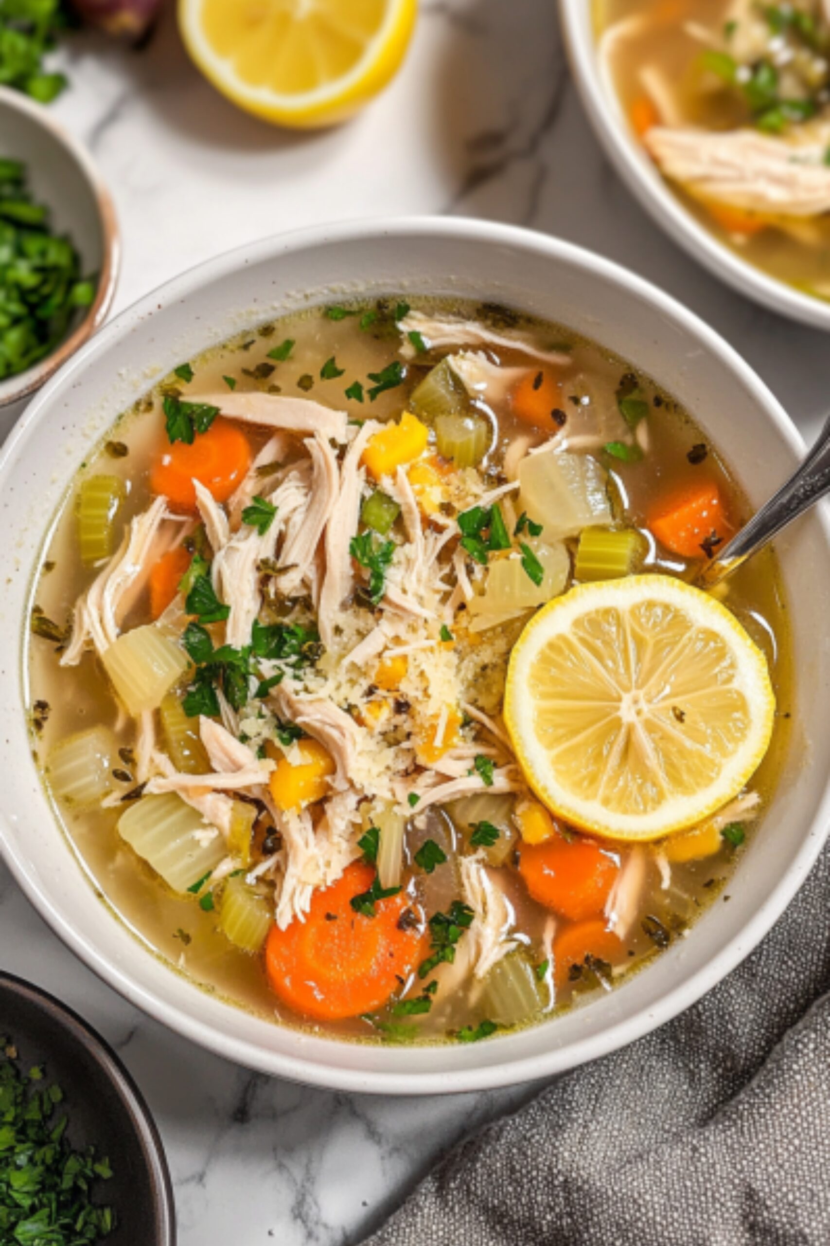 low carb chicken noodle soup recipe image