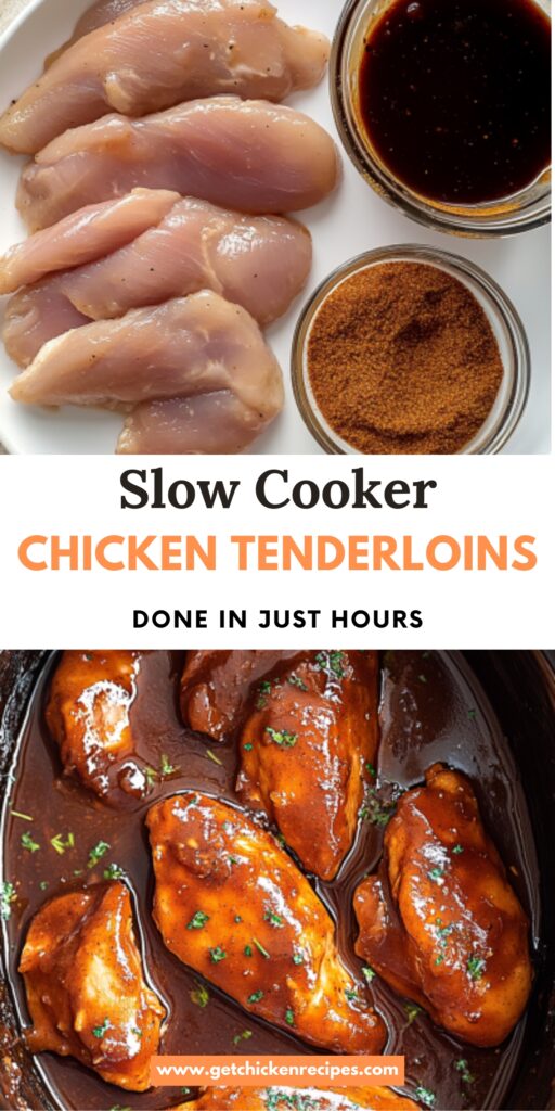 slow cooker chicken tenderloins recipe​ pin