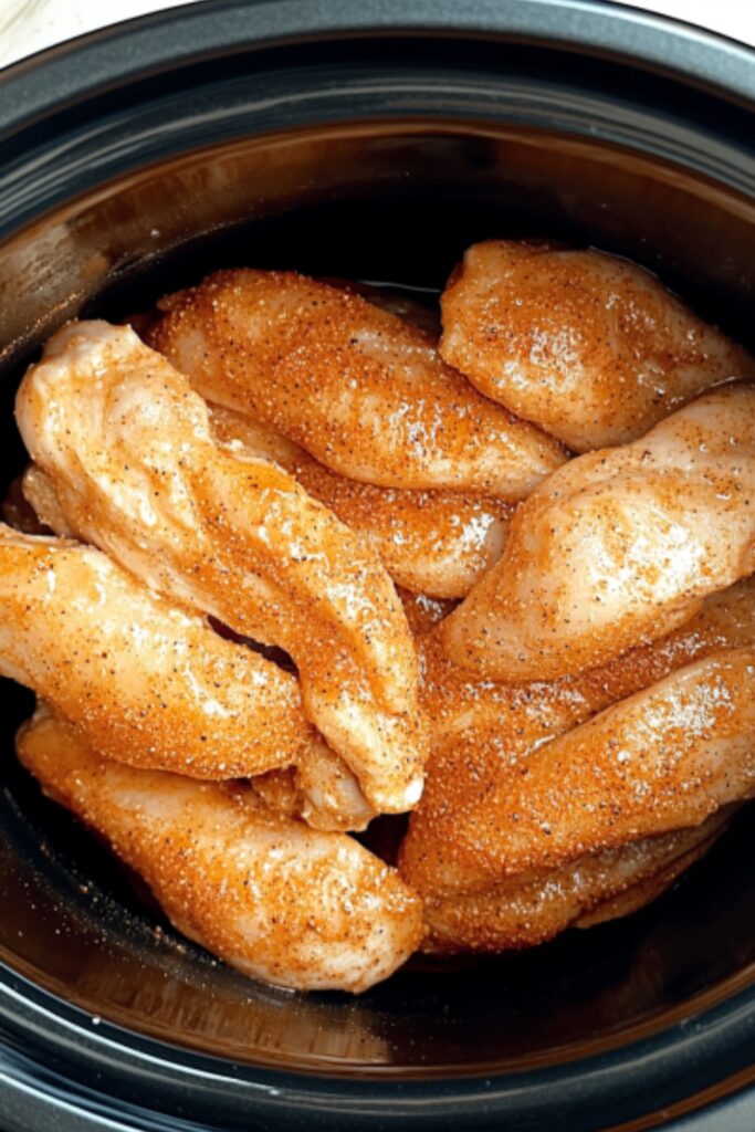 slow cooker chicken tenderloins step 1​