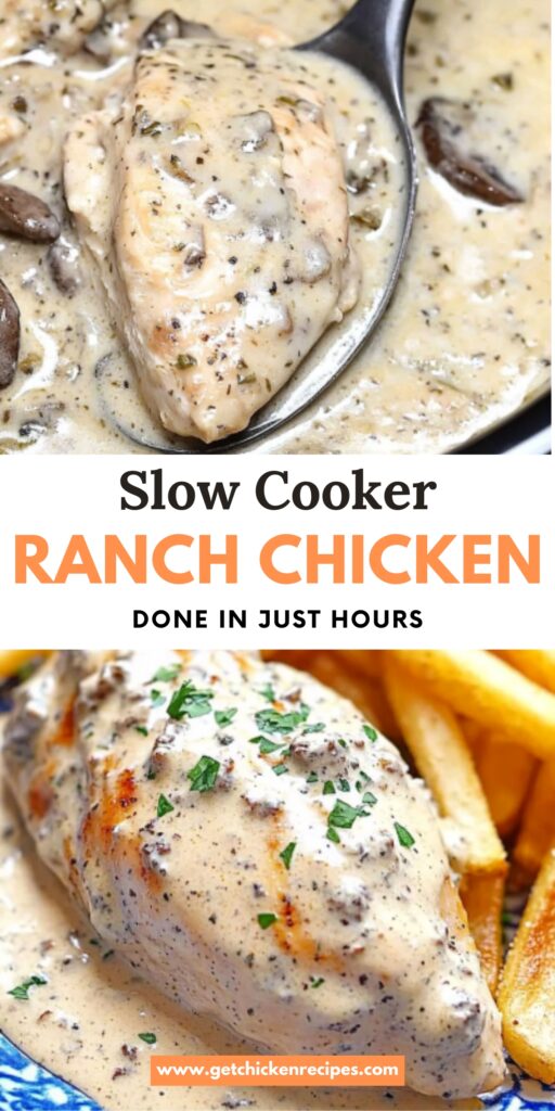 slow cooker ranch chicken recipe pin