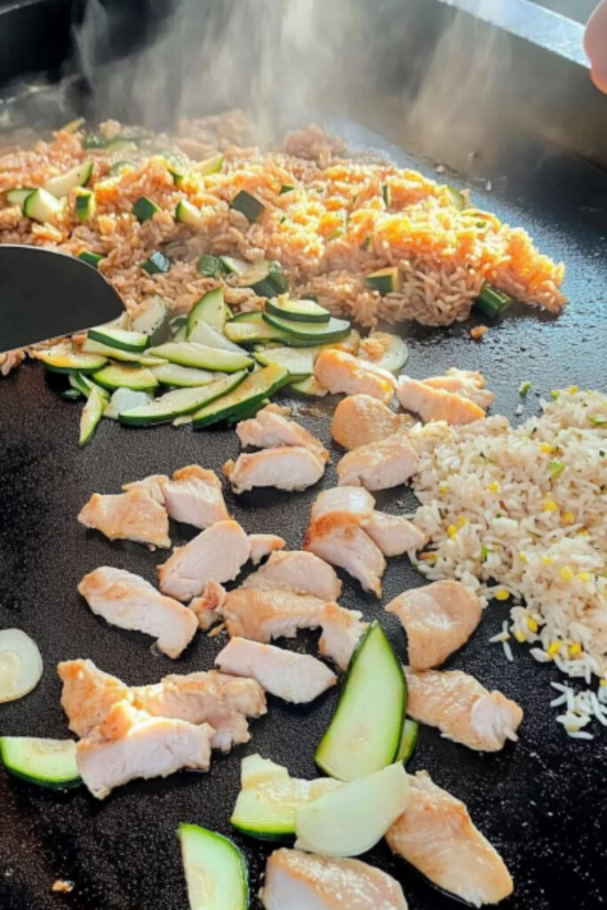 step 3_ Cook the hibachi chicken teriyaki on the Blackstone griddle