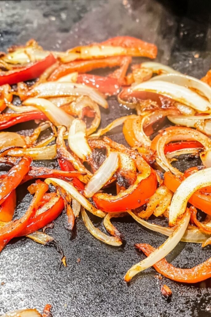 veggies are lightly charred