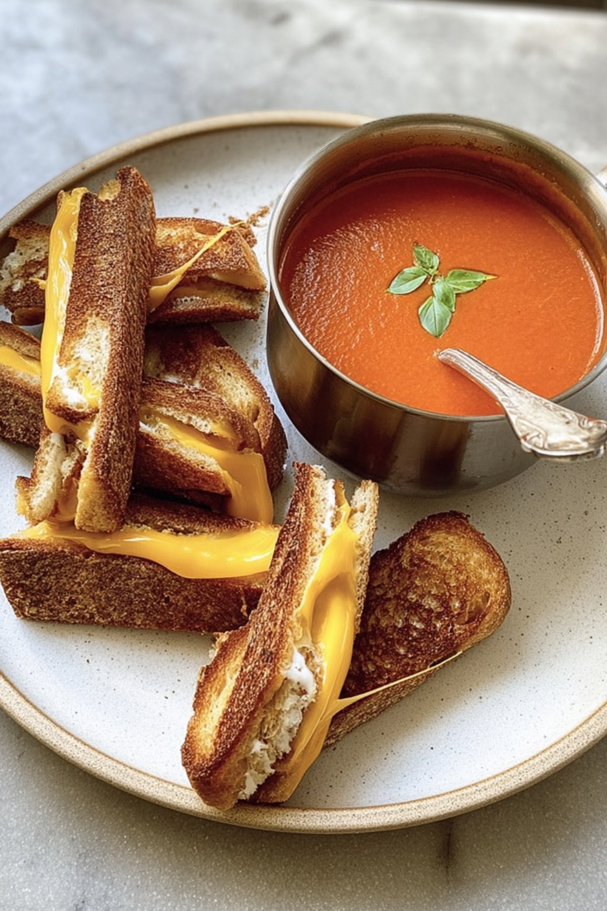 Grilled Cheese Sticks with Tomato Soup