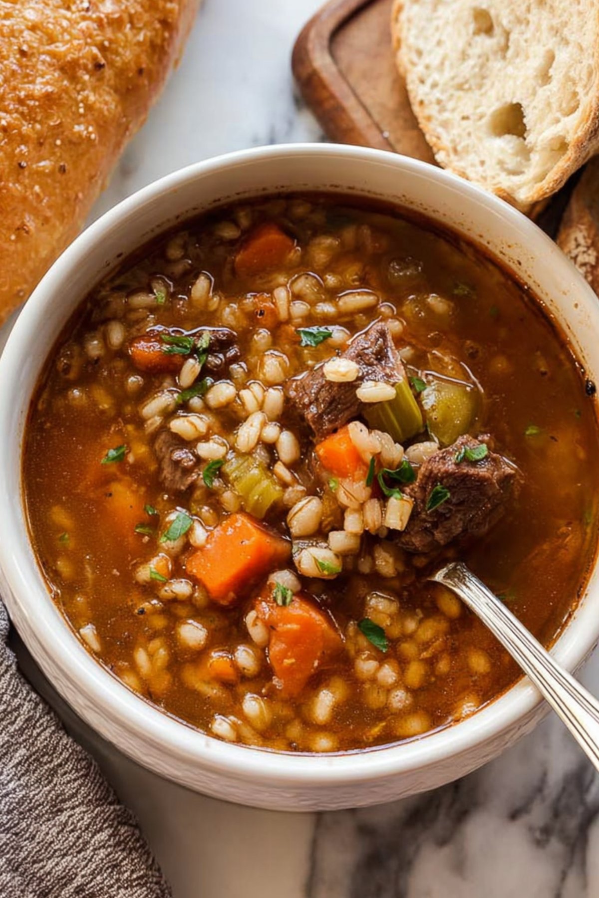 Slow‑Cooker Beef and Barley Soup