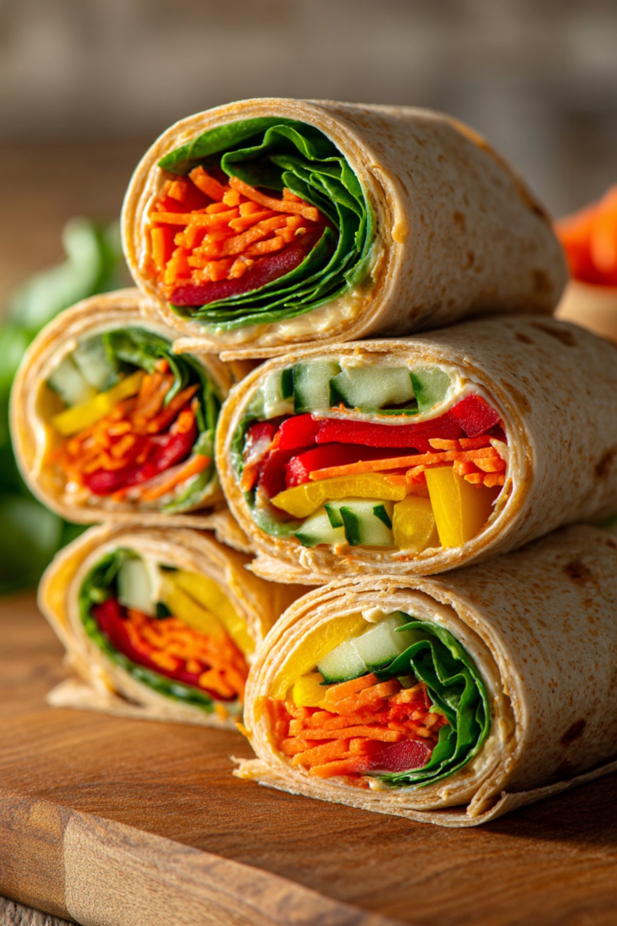 Veggie Rainbow Pinwheel Wraps