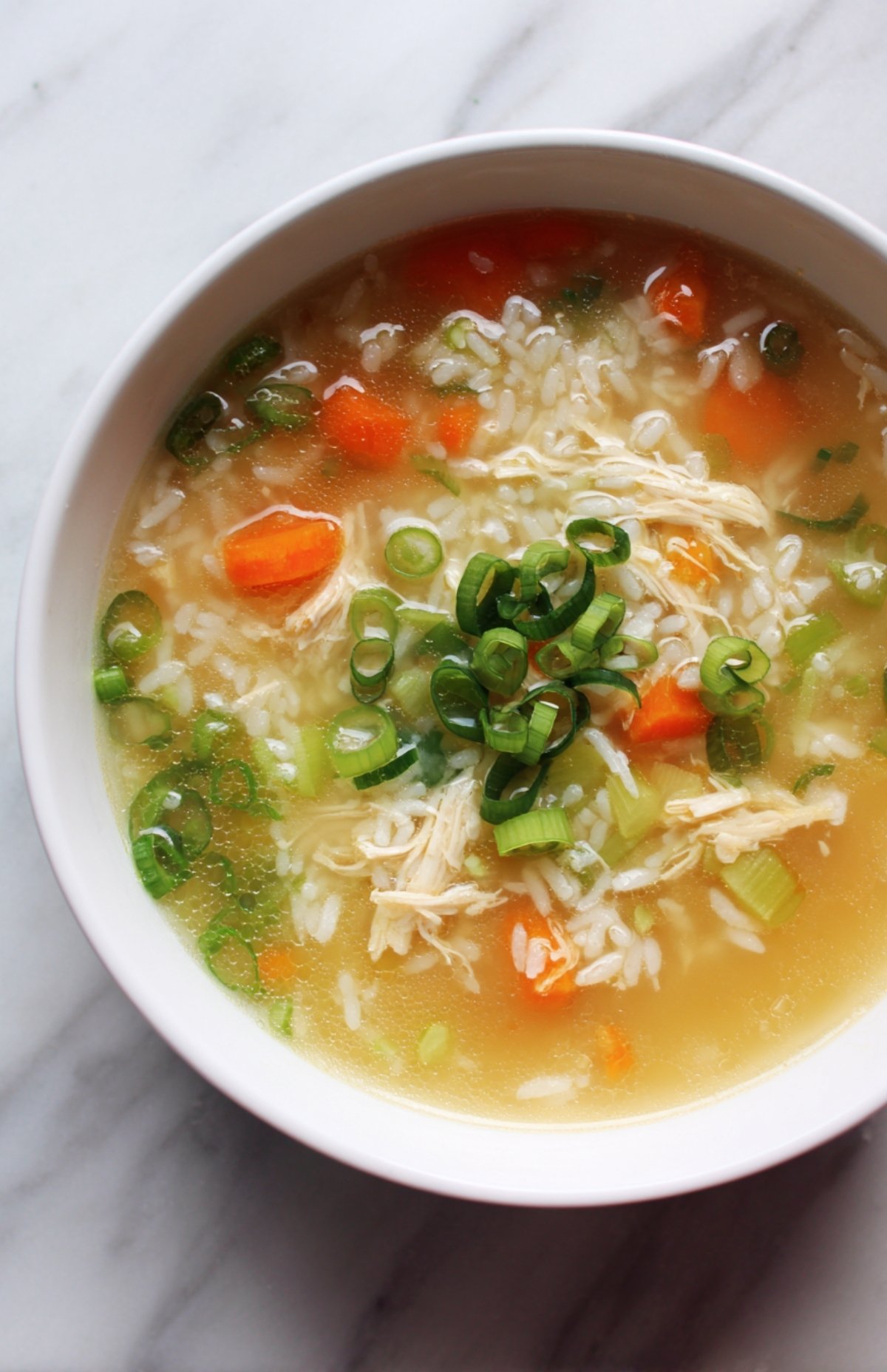 Asian Chicken & Rice Soup (Ginger + Soy)