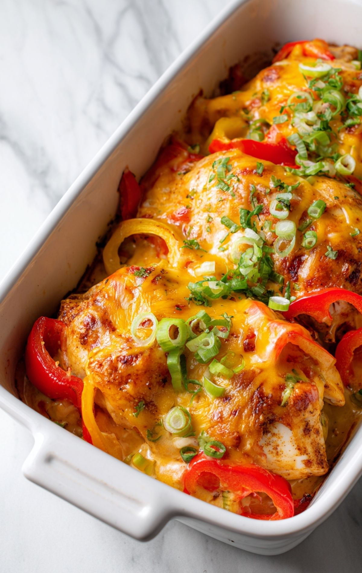 Cheesy Fajita Baked Chicken