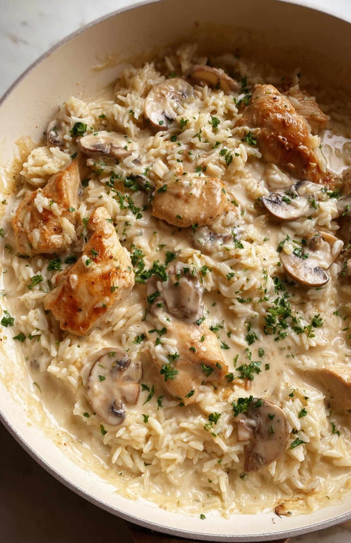 Creamy Chicken & Rice Skillet