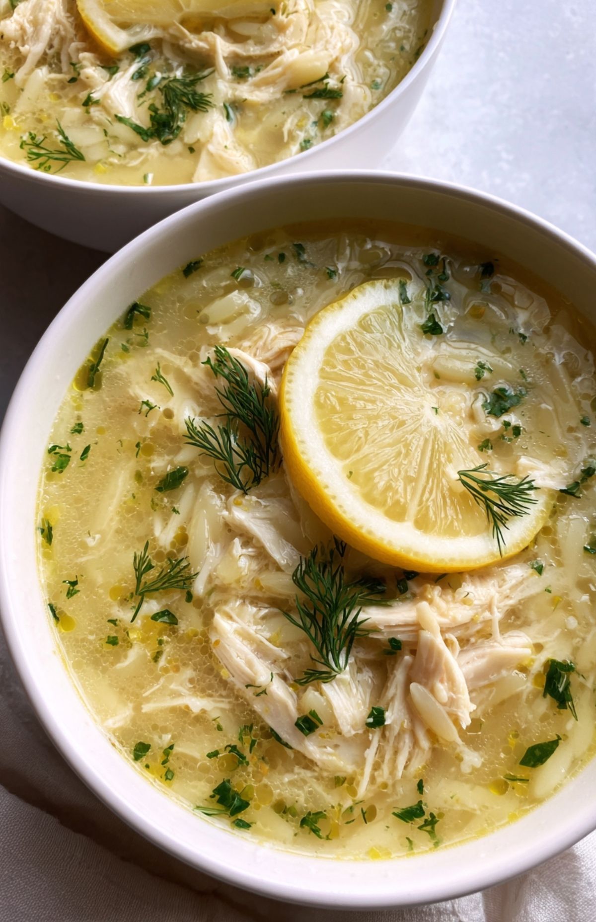 Greek Lemon Chicken Orzo Soup